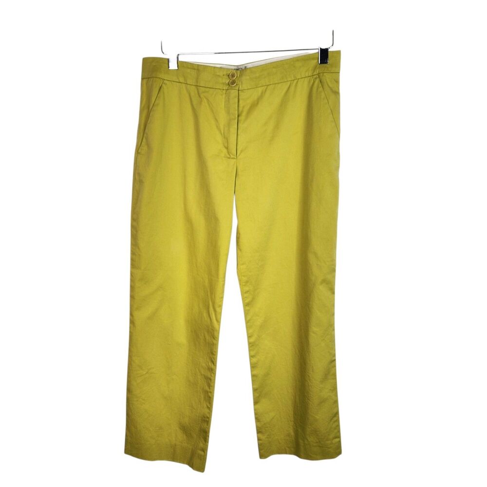 ETRO Pants Womens 42 US‎ 6 Bright Yellowish Green Cropped Trousers Designer
